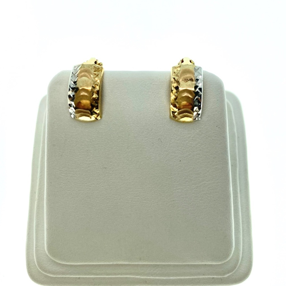 18kt Gold Tri Color Hoop Earrings